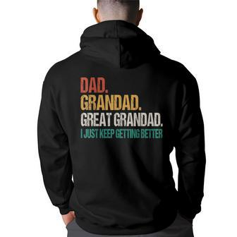 Funny Fathers Day For Grandad - Dad Grandad Great Grandad Funny Gifts For Dad Back Print Hoodie | Mazezy