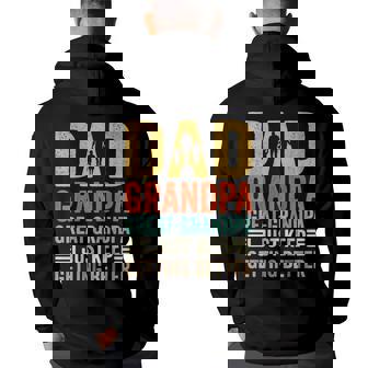 Funny Great Grandpa Promoted Grandad Fathers Day Granddad Grandpa Funny Gifts Back Print Hoodie | Mazezy