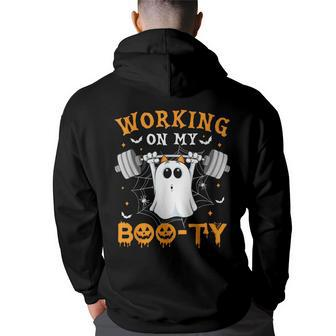 Halloween Working On My Booty Workout Gym Hoodie Back Print - Monsterry CA