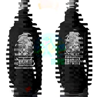 Grandpasaurus T-Rex Dinosaur Saurus Grandpa Matching Family Grandpa Funny Gifts Back Print Hoodie | Mazezy