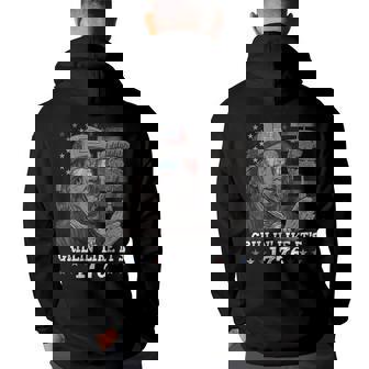 Grilling Like Its 1776 Ben Franklin 4Th Of July Usa Bbq Men Franklin Funny Gifts Back Print Hoodie | Mazezy