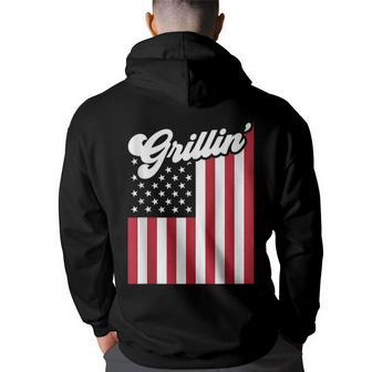 Grilling Memorial Day Bbq Summer Cookout American Flag Summer Funny Gifts Back Print Hoodie | Mazezy