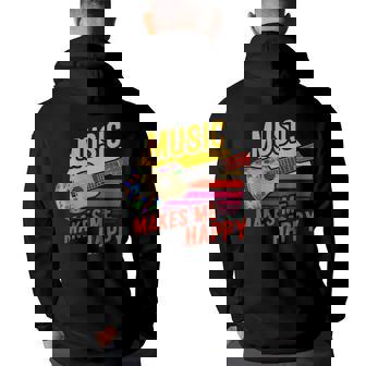 Hawaii Costume Ukulelist Ukulele Music Ukulele Funny Gifts Back Print Hoodie | Mazezy