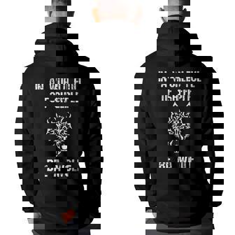 In A World Full Of Sheeple Be A Wolf Free Thinking Cool Gifts For Wolf Lovers Funny Gifts Back Print Hoodie | Mazezy