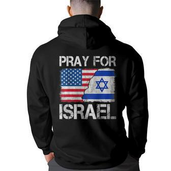 Israel Strong Pray For Israel Us Israel Flag Hoodie Back Print - Monsterry DE