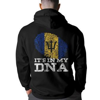 Its In My Dna Barbados Cool Barbadian Gifts Afro Bajan Flag Barbados Funny Gifts Back Print Hoodie | Mazezy CA