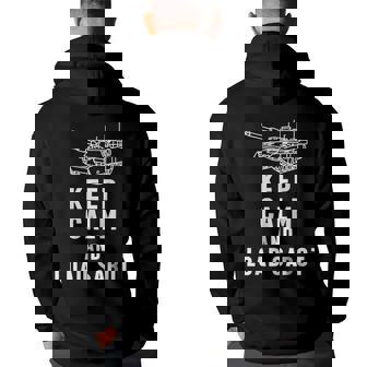 Keep Calm And Load Sabot Battle Tank Military Battlefield Funny Military Gifts Back Print Hoodie | Mazezy