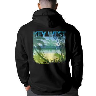Key West Florida Beach Summer Matching Family Palms Tree Florida Gifts & Merchandise Funny Gifts Back Print Hoodie | Mazezy