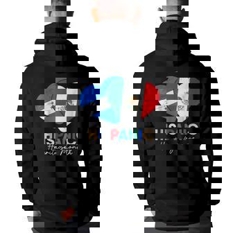 Latin Honduras Mexico Flag Heart Hispanic Heritage Month Hoodie Back Print - Thegiftio