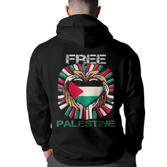 I Love Free Palestine Flag Save Gaza Strip Palestinian Hoodie Back Print | Mazezy