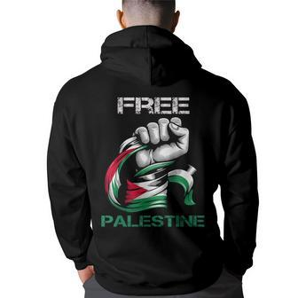I Love Free Palestine Flag Save Gaza Strip Palestinian Hoodie Back Print - Seseable