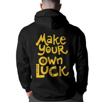 Make Your Own Luck Play Billiards Pool Retro Dad Funny Gifts For Dad Back Print Hoodie | Mazezy