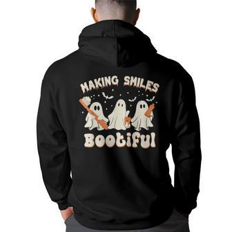 Making Smiles Bootiful Halloween Ghost Dentist Dental Hoodie Back Print - Thegiftio UK