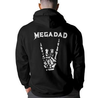Megadad Rock Heavy Metal Guitar Dad Fathers Day Fathers Back Print Hoodie - Thegiftio UK