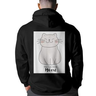 Meow Cute Cat Clothing For Kitten Lovers All Over The World  Back Print Hoodie