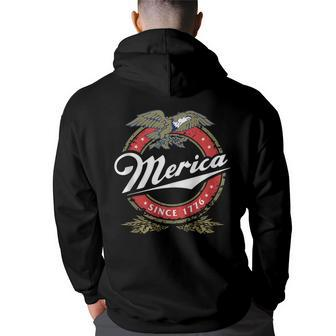 Merica Since 1776 4Th Of July Funny Redneck Eagle Mullet Back Print Hoodie - Thegiftio UK
