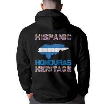 National Hispanic Heritage Month Honduras Flag Honduras Hoodie Back Print - Thegiftio UK