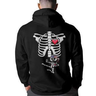 Ninja American Flag Skeleton Pregnancy Halloween  Halloween Funny Gifts Back Print Hoodie