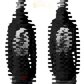 Pacific Ocean Beach Bonsai Tree Sun Retro Vintage Bonsai Tree Funny Gifts Back Print Hoodie | Mazezy