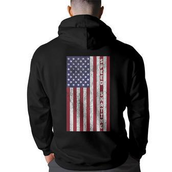 Patriotic Speed Skating Design - Retro American Flag Graphic Patriotic Funny Gifts Back Print Hoodie | Mazezy
