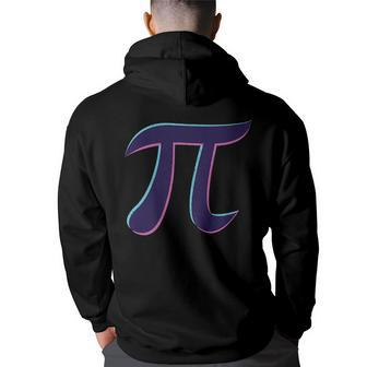 Pi Day Retro Vaporwave 80S 90S Style Funny Math Lover Gift Pi Day Funny Gifts Back Print Hoodie | Mazezy