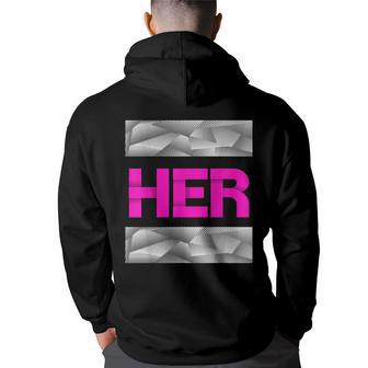Pink She Is Her Pink Color Graphic Back Print Hoodie - Thegiftio UK