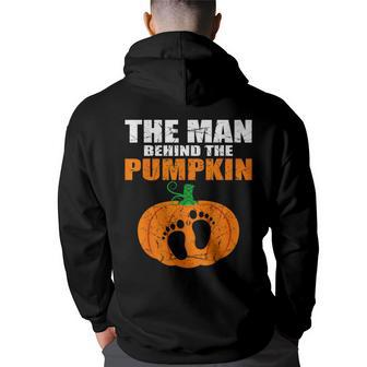 Pregnant Halloween Costume For Dad Expecting Lil Pumpkin Hoodie Back Print - Seseable