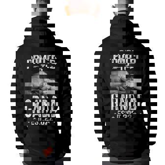 Promoted To Great Grandad 2022 Fathers Day First New Grandpa Grandpa Funny Gifts Back Print Hoodie | Mazezy