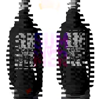 Retro Summer Vibes Hawaii Beach Vacation Summer Lover Funny Vacation Funny Gifts Back Print Hoodie | Mazezy