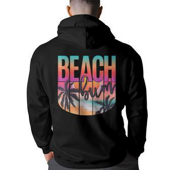 Retro Vintage Beach Bum Beach Lover Summer Vacation Vacation Funny Gifts Back Print Hoodie | Mazezy