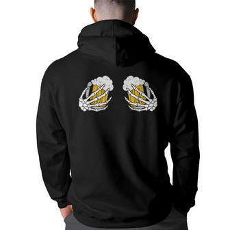 Skeleton Hands Beer Drinking Halloween Women's Hoodie Back Print - Thegiftio UK