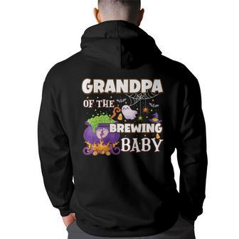 Spooky Grandpa Of Brewing Baby Halloween Theme Baby Shower Hoodie Back Print - Thegiftio UK