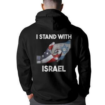 I Stand With Israel I Stand With Israel America Flag Hoodie Back Print - Seseable