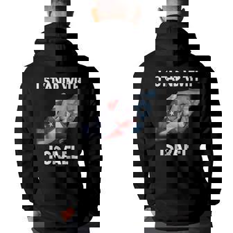 I Stand With Israel I Stand With Israel America Flag Hoodie Back Print - Seseable