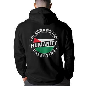 Stand With Palestine Free Palestine Peace Love Flag Hoodie Back Print - Monsterry