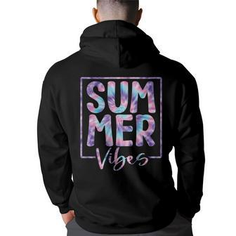 Summer Vibes Sunglasses With Palm Tree Funny Beach Life Summer Funny Gifts Back Print Hoodie | Mazezy