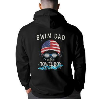 Swim Swimmer Funny Swimming Swim Dad Towel Boy Goggles Funny Gifts For Dad Back Print Hoodie | Mazezy