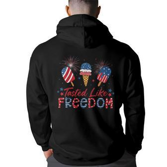 Tasted Like Freedom Independence Day 4Th Of July Freedom Funny Gifts Back Print Hoodie | Mazezy
