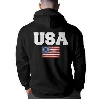 Usa Flag Patriotic 4Th Of July America Day Of Independence Back Print Hoodie - Thegiftio UK