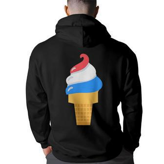 Usa Ice Cream Cone - Cute For 4Th Of July Usa Funny Gifts Back Print Hoodie | Mazezy