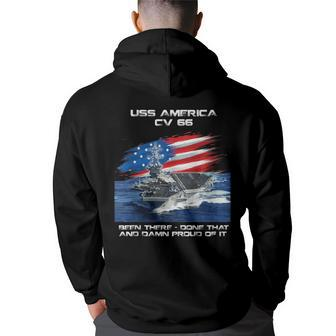Uss America Cv-66 Aircraft Carrier Veteran Usa Flag Xmas  Back Print Hoodie