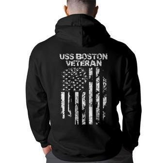 Uss Boston Military Back Print Hoodie - Thegiftio UK