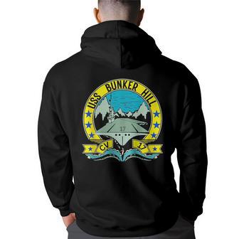 Uss Bunker Hill Aircraft Carrier Cv-17 Aircraft Carrier Back Print Hoodie - Thegiftio UK