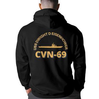 Uss Eisenhower Cvn-69 Aircraft Carrier Back Print Hoodie - Thegiftio UK