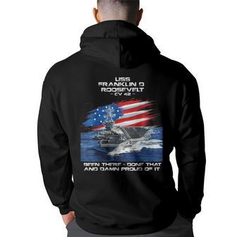 Uss Franklin D Roosevelt Cv 42 Aircraft Carrier Veteran Xmas Back Print Hoodie - Thegiftio UK