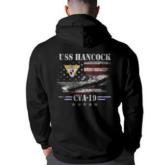 Uss Hancock Cva-19 Aircraft Carrier Veterans Day Fathers Day   Back Print Hoodie