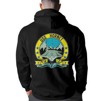 Uss Hornet Aircraft Carrier Cv-12 Aircraft Carrier Back Print Hoodie - Thegiftio UK