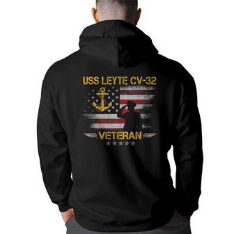 Uss Leyte Cv-32 Aircraft Carrier Veteran Flag Veterans Day Back Print Hoodie - Thegiftio UK