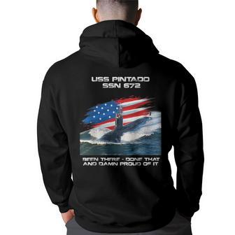 Uss Pintado Ssn-672 American Flag Submarine Veteran Xmas Back Print Hoodie - Thegiftio UK