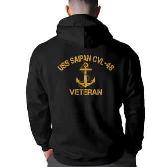 Uss Saipan Cvl-48 Aircraft Carrier Veteran Flag Veterans Day Back Print Hoodie - Thegiftio UK